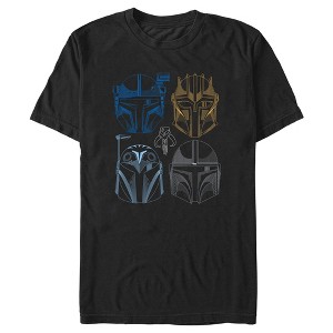 Men's Star Wars: The Mandalorian Line Art Helmets T-Shirt - 1 of 4