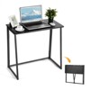 Homy Casa Compact Folding Desk with Metal Frame, Small Space Work Table - 4 of 4