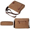 Vintage Canvas Satchel Messenger Bag for Men Women,Travel Shoulder bag 13.5" Laptop Bags Bookbag (Coffee) - 2 of 4