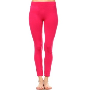 Women's Slim Fit Solid Leggings - One Size Fits Most - White Mark - 1 of 3