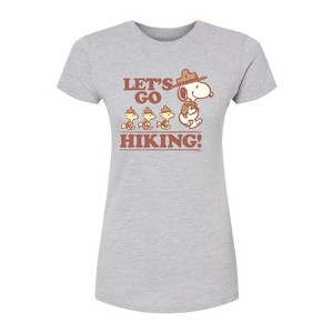 Women's - Peanuts - Lets Go Hiking Fitted Graphic T-Shirt - 1 of 4