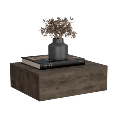 TIRAMISUBEST Light Gray Floating Nightstand with Drawer, Pine Wood Modern Shelf for Coastal Bedrooms