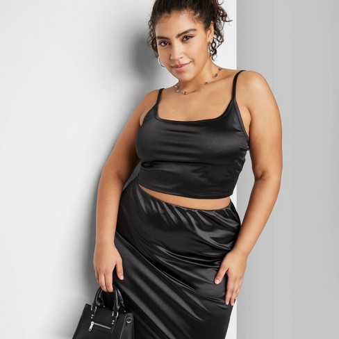 Women's Shine Knit Tiny Tank Top - Wild Fable™ Black Xxl : Target