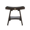 18" Serenity DT101 Wide Teak Wood Shower Bench with Shelf - DecoTeak: Rectangle, Non-Upholstered, 250lb Capacity - 2 of 4