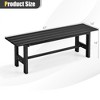 Tangkula Outdoor HDPE Bench w/ Metal Frame 47" x 14" x 16" for Yard Garden - 2 of 4