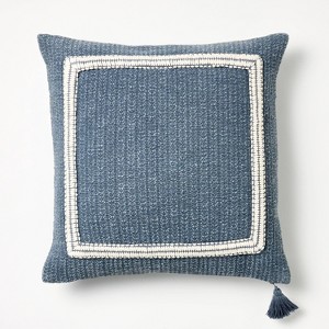 Embroidered Frame Square Throw Pillow - Threshold™ designed with Studio McGee - 1 of 4