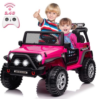 JOYRACER 24V 2-Seater Ride-On Toys Truck for Kids, 2×200W Motors, Electric Toys Car w/ 4 Wheels Spring Suspension, 3 Speeds, LED, Bluetooth Music