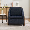 Dexmalle Chenille Upholstered Armchair with Wooden Side Frame - 3 of 4