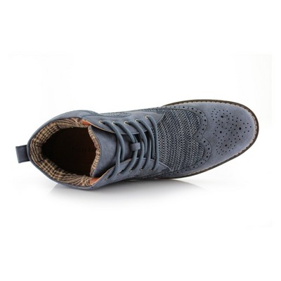 Polar Fox Mens Colbert MPX506059 Mid-Top Knitted Wing-Tip Sneaker Boots, in Blue, Size 9 — фото 5
