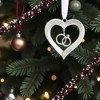 Wedding Personalized Metal Heart with Rings Ornament - 3 of 4