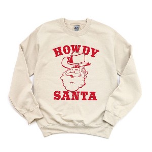 Simply Sage Market Women's Graphic Sweatshirt Howdy Santa Claus - 1 of 2