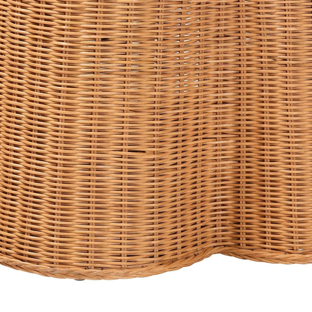 bali & pari Dayo Scalloped Natural Rattan Console Table with Drawer Light Honey - thumbnail 4