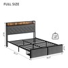 Bed Frame with Storage Headboard and 2 Drawers LED Lights - 2 of 4