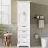 KWPZQEB 71.6" Tall Bathroom Cabinet, Narrow Storage Cabinets with Barn Door & 3 Drawers, Floor Cabinet with Adjustable Shelf for Bathroom, Dining Room - 3 of 4