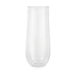True Flexi Champagne Flutes, Clear Plastic Tumblers, Flexible Stemless Wine Glasses, 8 Ounces, Outdoor Drinkware, Clear, Set of 1 - 1 of 4