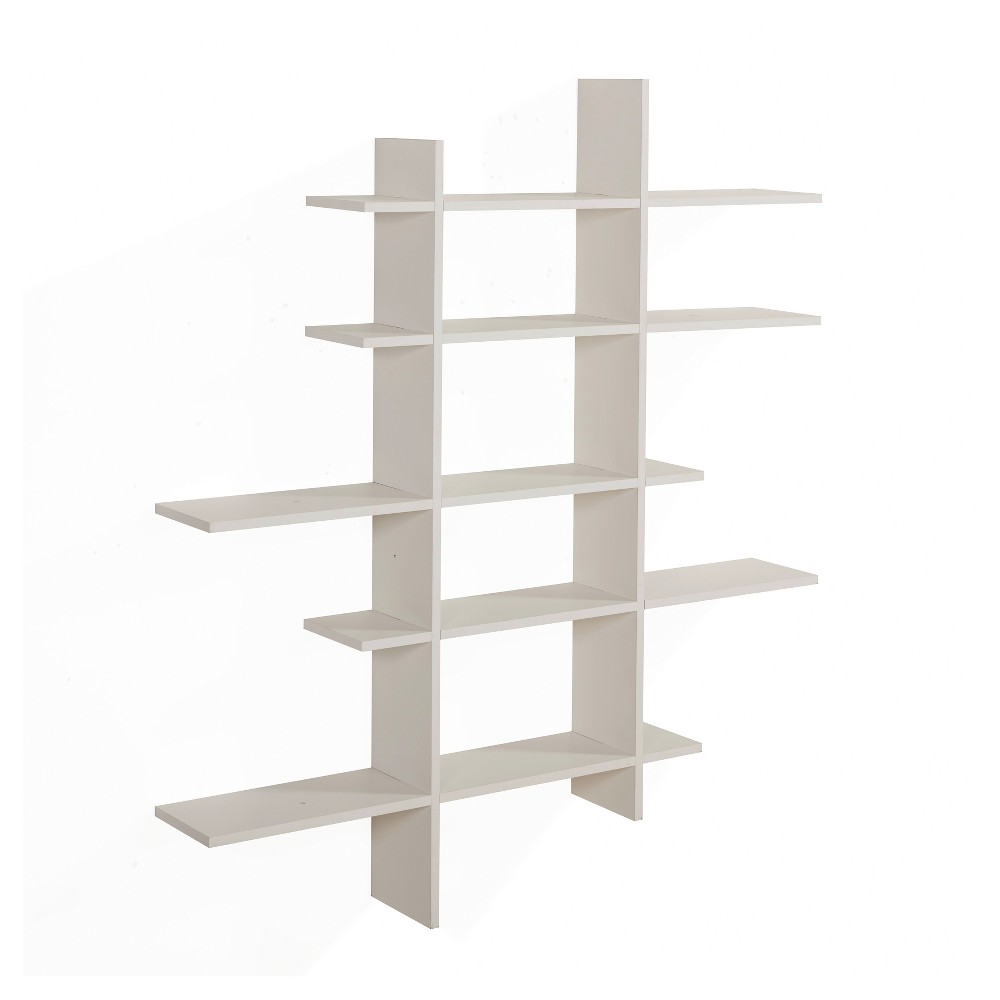 Photos - Kids Furniture 51" x 45" Five Tier Asymmetric Shelf White - Danya B.