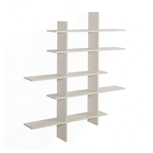 DANYA B Rhodes 34.5 in. 4-Tier Windowsill Wall Shelf with Black