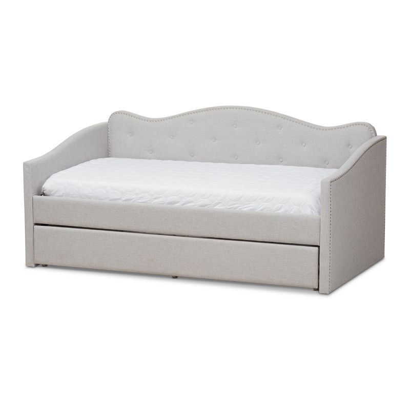 Twin Kaija Modern and Contemporary Fabric Daybed with Trundle Gray - Baxton Studio, 1 of 15