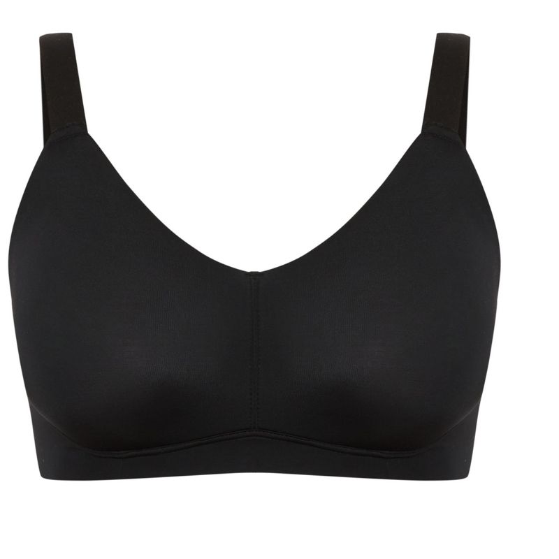 Women's Plus Size Wireless Smooth Back Bra - black | AVENUE, 3 of 4