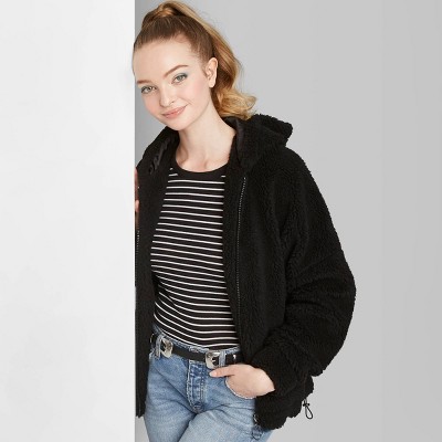 black sherpa zip up