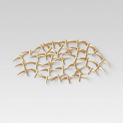 Metal Flocking Birds Wall Sculpture Gold - Project 62™