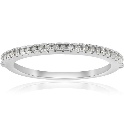 Pompeii3 1/5ct Pave Diamond Wedding Ring 10k White Gold - Size 8.5 : Target