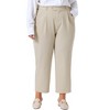 Agnes Orinda Women's Plus Size Business Work Elastic Waisted Long Straight with Pocket Suit Pants - 2 of 4
