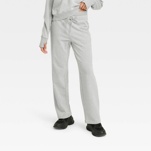 Women's High-rise Open Bottom Fleece Pants - Joylab™ Heathered Gray Xs :  Target