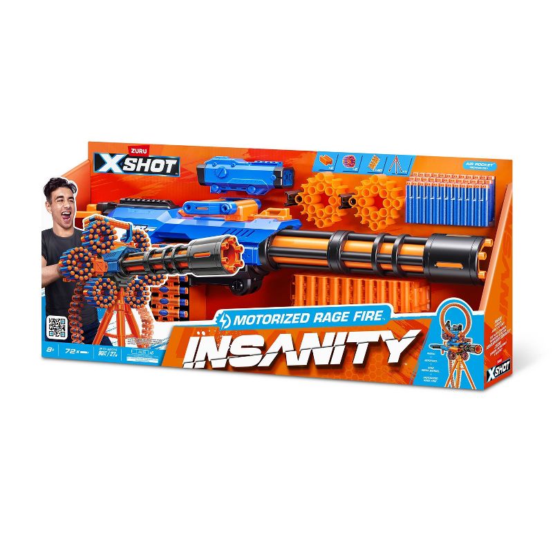 X-Shot Excel Insanity Motorized Rage Fire Gatlin Blaster, 3 of 10