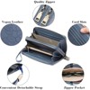BEAFUP Carved Double Zip Wallet for Women,with 4 Full-length Cash Compartments RFID Blocking PU Leather Wristlet Purse Large Capacity Credit - 4 of 4