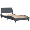 vidaXL Twin XL Velvet Bed Frame with Headboard - Dark Gray, Modern Design, Plywood Slats, Headboard Cushion Included, 39.4"x79.9" - 4 of 4