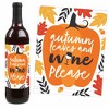 Big Dot of Happiness Fall Pumpkin - Halloween or Thanksgiving Party Decorations for Women and Men - Wine Bottle Label Stickers - Set of 4 - 3 of 4