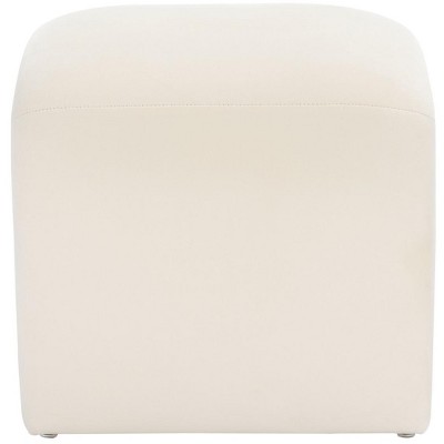 Luxurious Curved Cream Velvet Storage Ottoman