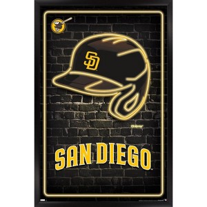 Trends International MLB San Diego Padres - Neon Helmet 23 Framed Wall Poster Prints - 1 of 4