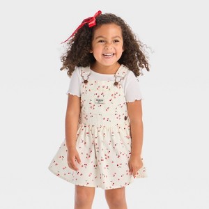 OshKosh B'gosh Toddler Girls' Fruit Printed Shortalls - White - 1 of 3