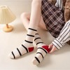 Anna-Kaci 3 Pairs Women's Mid-Calf Striped Casual Cotton Socks - 2 of 4