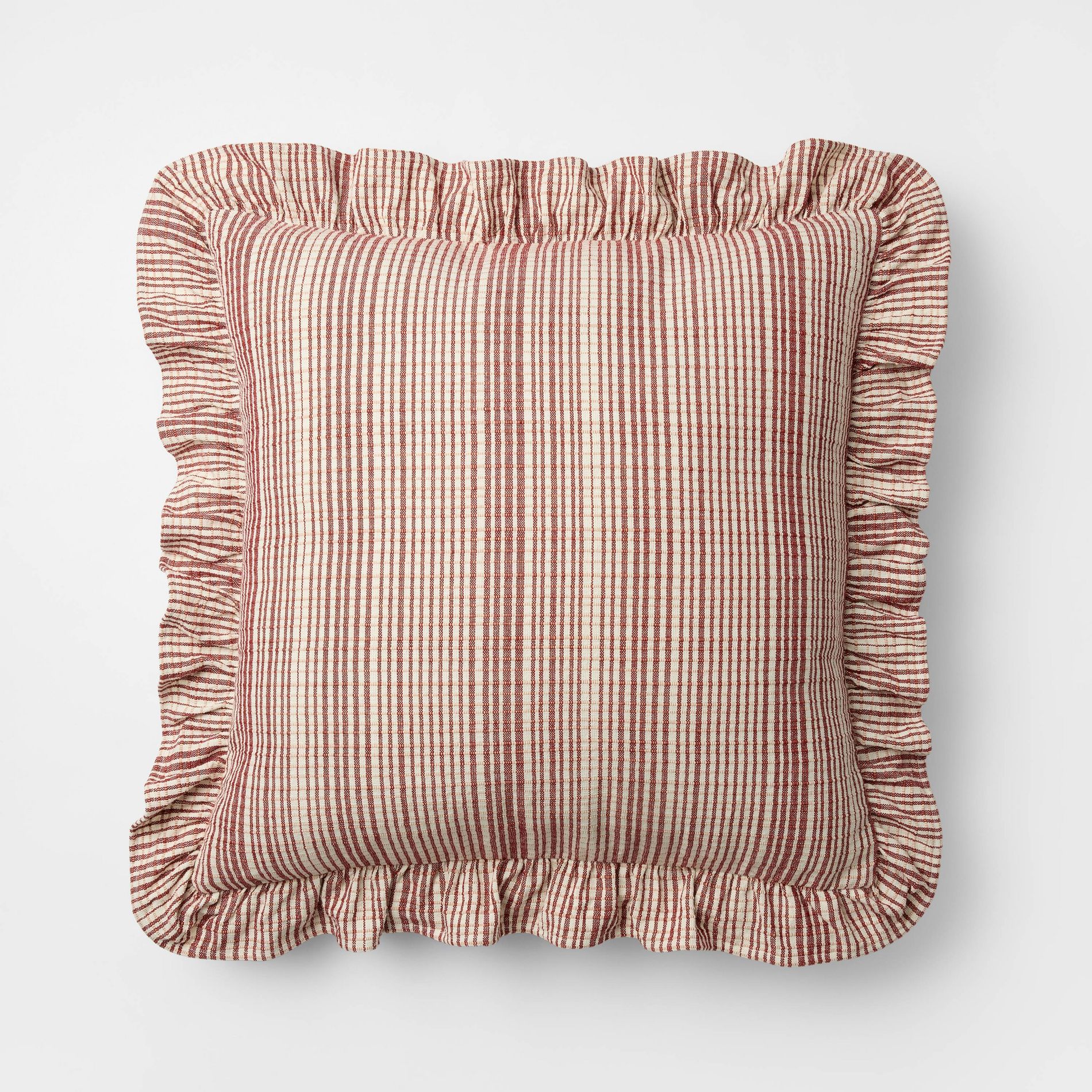 24"x24" Uneven Plaid with Ruffle Pillow - Threshold™ designed with Studio McGee