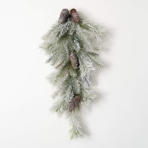 30"H Sullivans Snowy Pinecone Swag, Green - 1 of 3