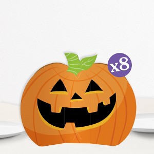 Big Dot of Happiness 3D Jack-O'-Lantern Halloween Centerpiece Table Decorations, Freestanding Halloween Decor, Pumpkin Party Centerpieces - 8 Count - 1 of 4