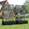 SpassWay 72"H Metal Planter Box with Trellis Raised Garden Bed with Arbor Privacy Screen with Wheels - 2 of 4
