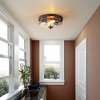 Rennnsan Luniva 13"W 2-Light Bowl Hammered Glass Classic Dimmable Flush Mount - 2 of 4
