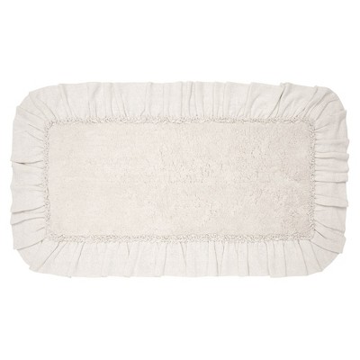 Burlap Antique White Bathmat 27x48  VHC Brands