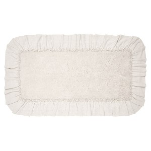Burlap Antique White Bathmat 27x48  VHC Brands - 1 of 3