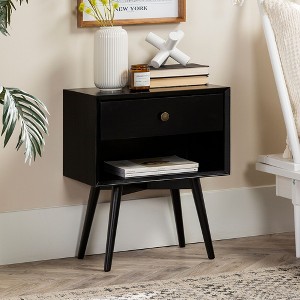 NicBex 2 Drawers Nightstand with Round Knobs,Bedside Table with Storage Space,Mid-Century Modern Side Table for Bedroom - 1 of 4