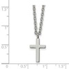 Black Bow Jewelry Stainless Steel Polished 11 x 17mm Cross Necklace, 18 Inch - 3 of 4