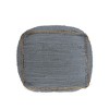 18" Gray and Natural Cotton And Jute Cube Pouf Ottoman - 4 of 4