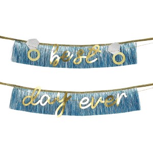 Packed Party Best Day Ever Garland With Blue Fringe - 1 of 4