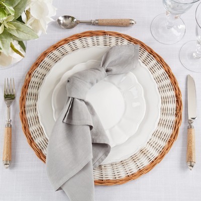 Classic Gray Pure Linen Table Napkin Set of 4