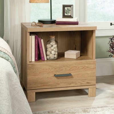 Timber Oak 1-Drawer Nightstand with Open Shelf