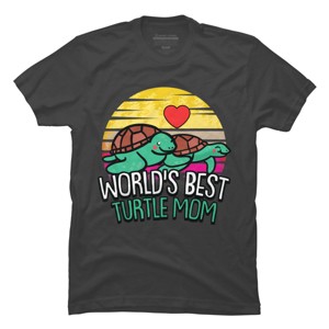 Men's Design By Humans World's Best Turtle Mom Retro Stripes By animalshop T-Shirt - 1 of 2